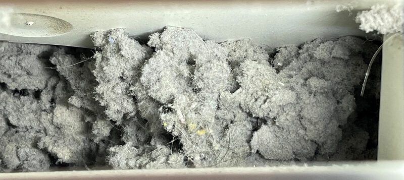 Image of packed dryer lint.